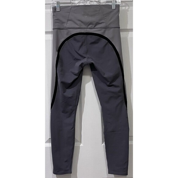 Athleta 2 Tone Cropped Leggings RN 54023 Womens S Gray Yoga Gym Athleisure - Picture 2 of 10
